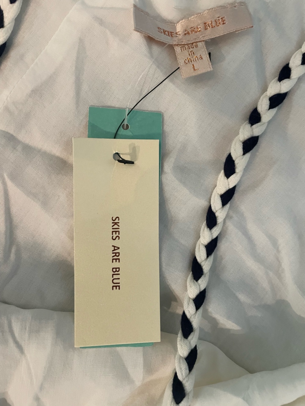 Skies Are Blue White and Navy Summer Sundress - Picture 4 of 7